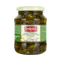 Перец маринованный FEDERICI халапеньо резаный, 370 мл