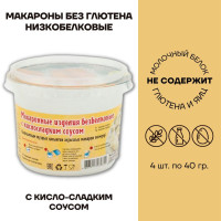 Макароны без глютена МакМастер низкобелковые с кисло-сладким соусом 4 шт по 40г