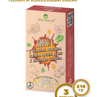 Киноа с яблоками, персиком, изюмом, орехом пекан и кокосовым сахаром, 210г. Оргтиум
