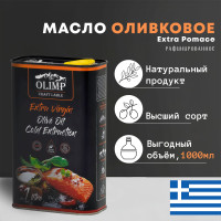 Масло Оливковое Olimp Fish Extra Pomace, рафинированное с добавлением Extra Virgin нерафинированного масла (Греция), ж/б, 1л