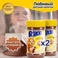 Какао порошок для детей и взрослых, Rikki, 600 грамм, быстрого приготовления (2 банки по 300 гр)