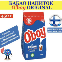 Какао порошок O'boy Original 450 г, без глютена, Обой Оригинал для детей из Финляндии