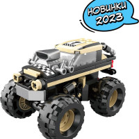 Конструктор пластиковый JAKI Монстр-трак Внедорожник в шашечку, 84 детали