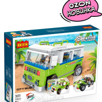 Конструктор COGO Автомобиль для путешествий 3 в 1, лего совместимый, 302 детали, 182237
