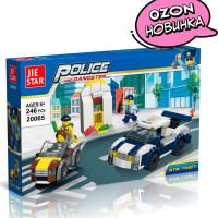 Конструктор JIESTAR Полицейский и гангстерский автомобиль, лего совместимый, 246 деталей, 53929