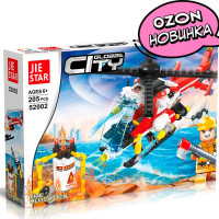 Конструктор JIESTAR Пожарный вертолет, лего совместимый, 205 деталей, 94442