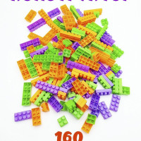 Детский развивающий конструктор для мальчиков, для девочек, для малышей, без запаха, разноцветный, 160 деталей