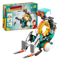 Электронный конструктор механический кодируемый робот 5в1 Робототехника Bondibon интерактивная игрушка для мальчиков / ходит, бросает мяч, хваталка / Подарок ребенку