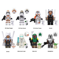 8 Звездные войны строительных блоков для минифигурок Мандалорец Асока Воздушно-десантный