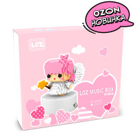 Конструктор Loz Музыкальная шкатулка Ангел с розовыми волосами, 950 деталей, 168828