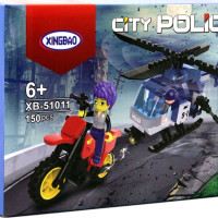 Конструктор XingBao Полицейский вертолет и мотоцикл, 148 деталей, 142473