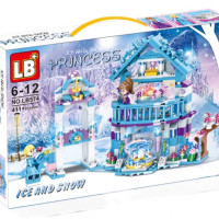 Конструктор Принцесса / Ледяной замок  для Девочек  Холодное Сердце с Led подсветкой ( совместим с конструкторами лего )  411 деталей 2 фигурки