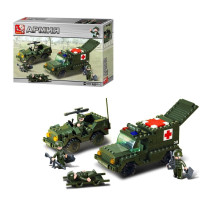 Конструктор Sluban Армия Передвижной госпиталь и машина сопровождения, 229 деталей