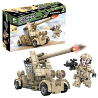 Конструктор ЗЕНИТНАЯ УСТАНОВКА, 174 детали, человечек с автоматом, Военный Десант, Bondibon