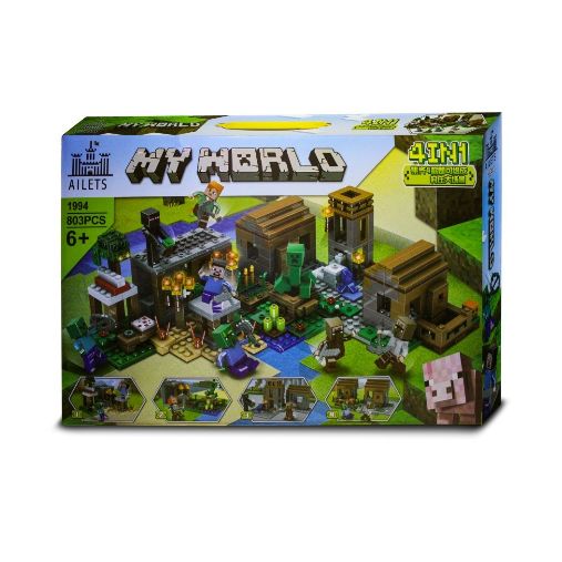 Конструктор Майнкрафт minecraft для детей подойдет как для мальчика, так и для девочки. Игровой набор для мальчика - увлекательный процесс, развивающий мышление, логику, воображение, фантазию, мелкую моторику, память, навыки конструирования, робототехники, программирования, творчества.  Оригинальный пластиковый конструктор служит прекрасным подарком на день рождения, новый год, 23 февраля, 8 марта учителю, ребенку, подростку и увлечет даже взрослых. Большой конструктор состоит из гипоаллергенного пластика, упаковка из картонной коробки.  Minecraft конструктор содержит в упаковке 803 детали. Конструктор minecraft это больше чем просто игра для детей. Подарочные игровые блоки маинкрафт в сборном виде можно поставить дома на компьютерный стол или полку и собрать целую коллекцию крупных локаций, игрушечный город лабиринт фигур можно легко собирать его с друзьями и семьей.  Конструктор для мальчика - отличный подарок для мальчика и для девочки 6, 7, 8, 9, 10, 11, 12 лет на День Рождения, Новый год, 23 февраля, 8 марта, выпускной или просто, чтобы порадовать!