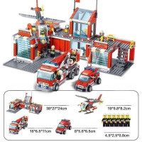 Совместим с детскими сборными игрушками из строительных блоков серии лего City для пожарной охраны