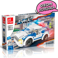 Конструктор JIESTAR Автомобиль Полиция, лего совместимый, 108 деталей, 152872