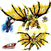 Конструктор для мальчиков, для девочек/Желтый Дракон/Не является брендом Лего и Майнкрафт.