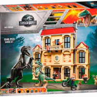 Конструктор Мир Динозавров / Конструктор Мир Юрского Периода "Нападение индораптора в поместье Локвуд" / Jurassic World / совместим с Лего Lego Jurassic