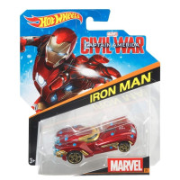 Машинка Hot Wheels тематическая коллекционная оригинал MARVEL IRON MAN бордовый DJJ55