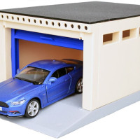 Гараж Форма с подъемными воротами для масштабных моделей, синий / для машинок масштаб 1:43, 1:36