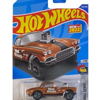 HCT12 Машинка игрушка Hot Wheels металлическая коллекционная 62 CORVETTE GASSER коричневый