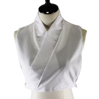 Женские Винтаж китайский Стиль Hanfu Половина рукавом укороченный топ крест Обёрточная бумага сексуальное нижнее белье с глубоким v-образным вырезом Белый поддельный съемный воротник блузка-Манишка