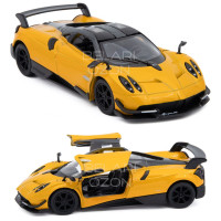 Машинка металлическая Kinsmart 1:38 2016 Pagani Huayra BC (Пагани Уайра) KT5400D инерционная, двери открываются / Желтый