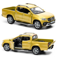 Машинка металлическая Kinsmart 1:42 Mercedes-Benz X-Class (Мерседес пикап) KT5410D инерционная, двери открываются / Золотой