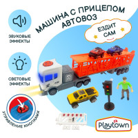 Машина с прицепом Playtown, Лесовоз City Trucks, масштаб 1:16, белая