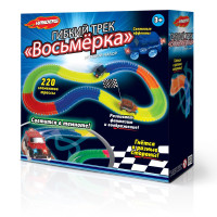 Игровой набор Handers "Гибкий трек: Восьмёрка" (светящийся трек, длина 286 см, 220 деталей, машина)