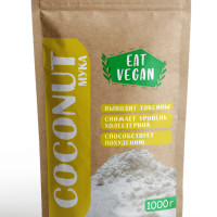Кокосовая мука натуральная низкоуглеводная без глютена для выпечки, 1 кг / 1000 г. Шри Ланка (Сoconut flour) 100% Пищевая EAT VEGAN, Мелкого помола, для Десертов, для Кондитерских изделий, мука из кокоса