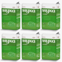 Мука пшеничная хлебопекарная "Тихорецкая Мука Особая" высший сорт, 6 шт по 2 кг
