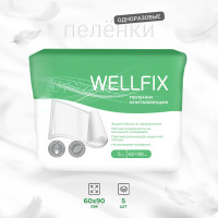 Пеленки WellFix 60 х 90 см 5 штук одноразовые впитывающие для взрослых и детей