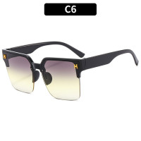 Женские солнцезащитные очки с градиентными линзами, маленькие полукруглые квадратные очки с градиентными линзами, UV400, с буквенным дизайном, 2022