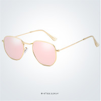 Солнцезащитные очки с небольшой шестиугольной оправой UV400 для мужчин и женщин, Модные Винтажные Поляризационные солнечные аксессуары в металлической оправе, для вождения, 2023