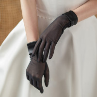Женские сетчатые атласные прозрачные тонкие свадебные перчатки для невесты элегантный ужин женский аксессуар для этикета оперы простой стрейч