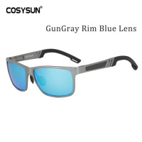 Мужские солнцезащитные очки COSYSUN, поляризованные солнцезащитные очки в квадратной металлической оправе, для вождения, рыбалки, UV400