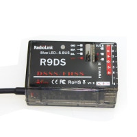 Приемник DSSS RadioLink R9DS, 2,4G, 9 каналов, для передатчика AT9 AT10 RC вертолетный мультиротор, поддержка S-BUS F10491