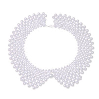 Этническое Плетеное украшение ручной работы с бисером, искусственный воротник, имитация жемчуга, ювелирные изделия, Женский нагрудник, чокер, ожерелье, романтичная блузка, декоративный костюм