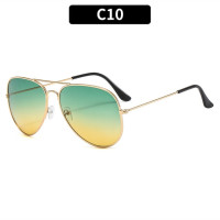 Солнцезащитные очки с двойной перемычкой для мужчин и женщин, авиаторы в оправе из сплава, поляризационные, с градиентными линзами, роскошные брендовые