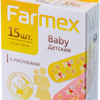 Лейкопластырь Farmex® Детский (полимерная основа с рисунками, размер 7х2см.)