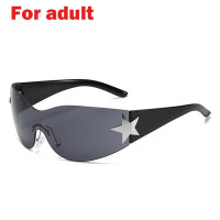 Солнечные очки без оправы Y2K для мужчин и женщин, модные солнцезащитные аксессуары в стиле панк, модные, с защитой от ультрафиолета, 2000