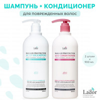 LADOR Набор: Корейский шампунь для поврежденных волос + Кондиционер восстанавливающий Damaged Protector Acid Shampoo & Conditioner (900 + 900 мл)