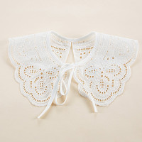 Японская Женская Лолита кукла с оборками, искусственный воротник, накидка на плечо, съемная сетчатая вышивка, Цветочная кружевная шаль, накидка