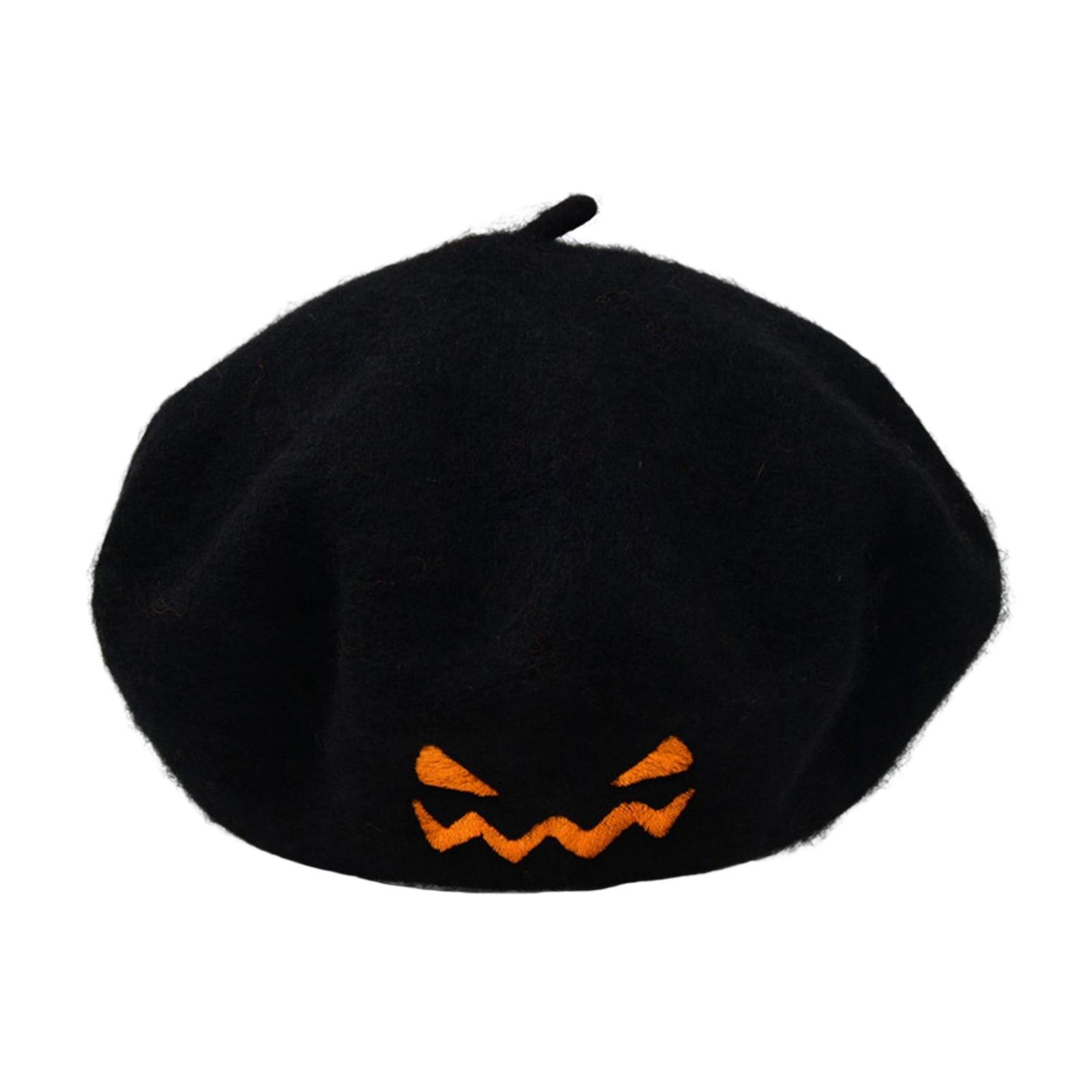 Fashion Women French Berets Embroidery Eye Mouth Walking Cap Costume Accessory Headgear for Halloween Gift Cosplay Unisex