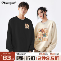 加絨情侶厚T恤特別的2023新款高級感冬款復古情侶裝秋冬款國潮小眾