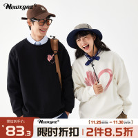 不一樣的情侶厚T恤2023新款超火高級感情侶裝冬款加絨加厚秋冬款