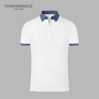 THOM BARNACLE官方正品T恤男短袖夏季新款時尚拼色領子POLO衫男