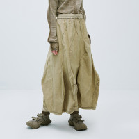 半圓原創設計2023春季新款扭曲分割不規則花苞半身裙高彈鬆緊